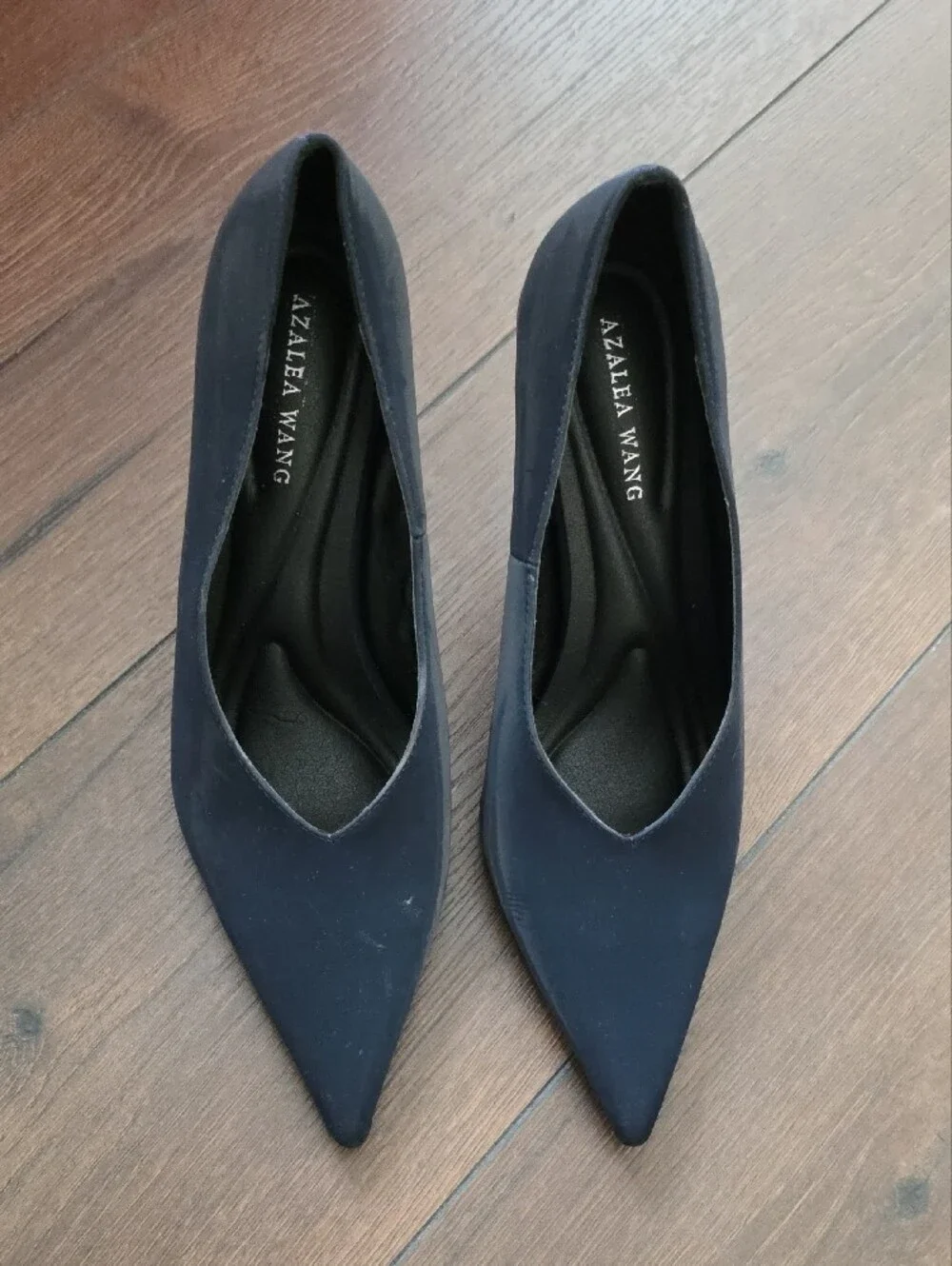 Azalea Wang Akira‎ Patricc Navy Liquid Luxe Stiletto Pump